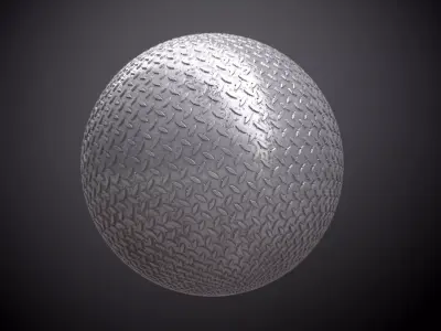 Metal Diamond Plate Dirty Seamless PBR Texture Texture