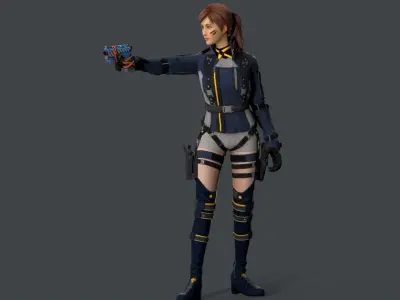 Lucy  Warrior Game Ready Character Low-poly 3D model