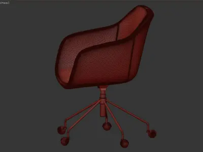 OFFICE CHAIR JUNZO RIB GREY 3D model