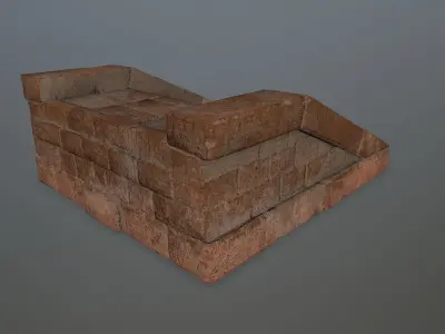 stairs 6 brick staircase Low-poly 3D model