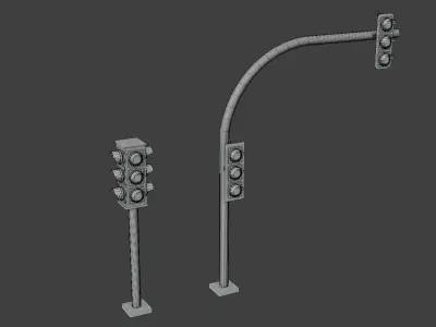 traffic light Low-poly 3D model