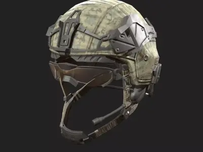 Helmet military Scifi Low-poly 3D model