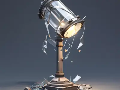 Broken Street Lamp 3D Model Low-poly 3D model