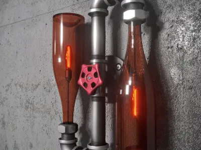 steampunk lamp bra 3D model