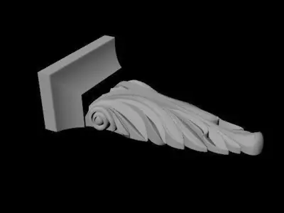 pilaster ornately carved piece of wood 3D model