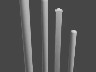sidewalk poles for diorama Low-poly 3D model