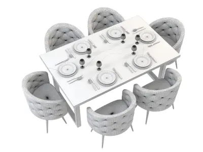 Illuminated Elegance Dining Table Low-poly 3D model