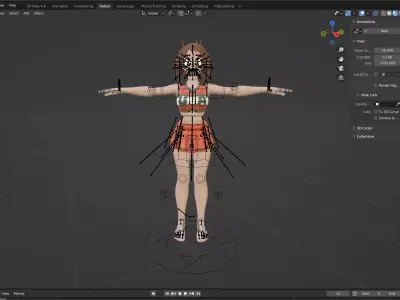 Uraraka anime Style Gamer Room Low-poly 3D model