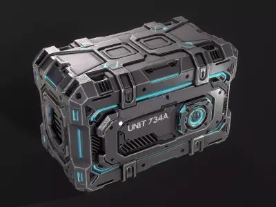 Sci-fi Futuristic Container Low-poly 3D model