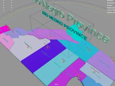 Rio Negro Province  Argentina map region geography political 3D model
