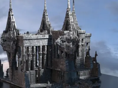 Ra obelisk sci fi  temple 1 3D model