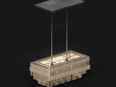 Rectangular Fringe Chandelier Low-poly 3D model