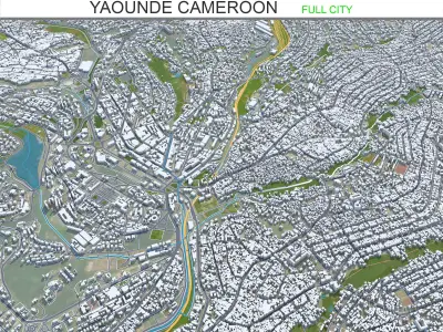 Yaounde Cameroon 40km Low-poly 3D model