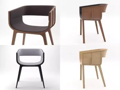 Maritime four different chairs 3D model