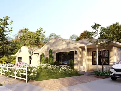  3D Exterior Scene 3D model design garden and landscape 3D model 12