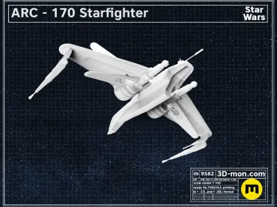 ARC-170 starfighter Star Wars starship 3D print model