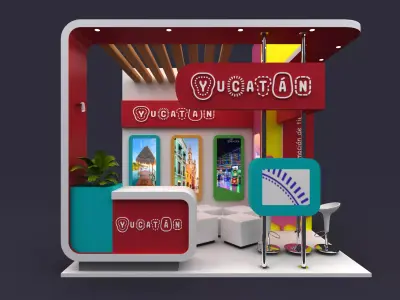 Vibrant Yucatan booth 3x4 3D model