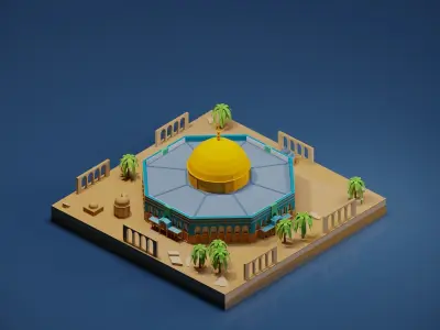 Dome of the Rock jerusalem Low-poly 3D model