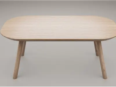 Coffee Table light Oak wood  PBR  3dmodel Low-poly 3D model