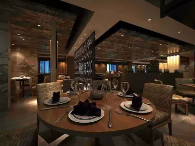 Business Restaurant - Coffee - Banquet  205 3D model