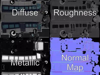 Ultraland Transit Bus model pack Low-poly 3D model