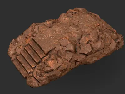 Stairs stone staircase 04 Low-poly 3D model