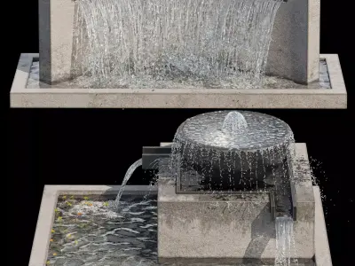 Waterfall fountains cascade 06 3D model