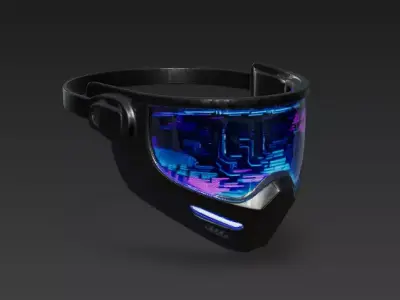 Futuristic Cyberpunk HUD Visor 3D Model Low-poly 3D model