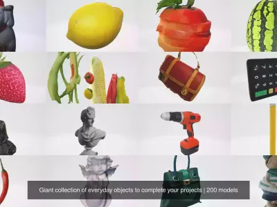 Giant collection of everyday objects to complete your projects 3D Model Pack