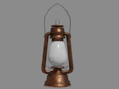 Lantern Game-ready PBR lowpoly old copper Low-poly 3D model