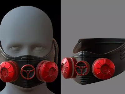 Gas mask helmet 3d model scifi Low-poly  Low-poly 3D model 315