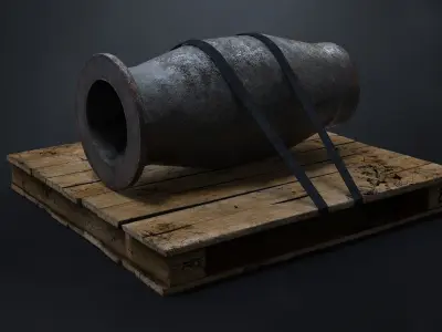SUBD - Low Poly Loaded Industrial Pallet Prop Low-poly 3D model