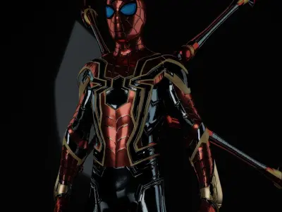 Spiderman Iron Spider MCU High Poly Rigged 3D model