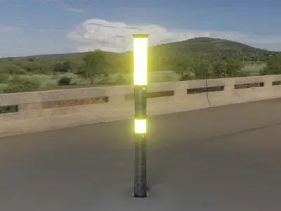 Galvanized Light-Column -12- Street-Light 9 Low-poly 3D model