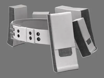 White Sci-Fi Ammunition Belt Low-poly 3D model