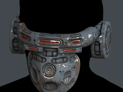 Gas mask helmet 3d model scifi Low-poly Low-poly 3D model