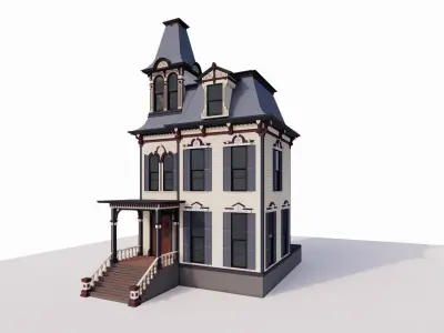 Victorian House 3-Story - small 3D model