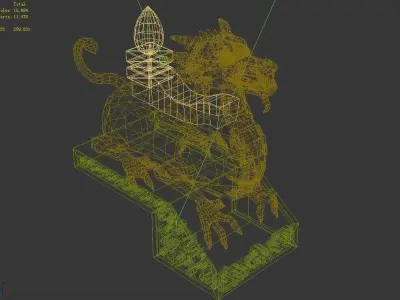 Mountain Stone Sculpture - Animal Stealth 02 3D model