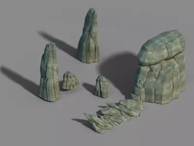 Li Village - stone material 04 3D model