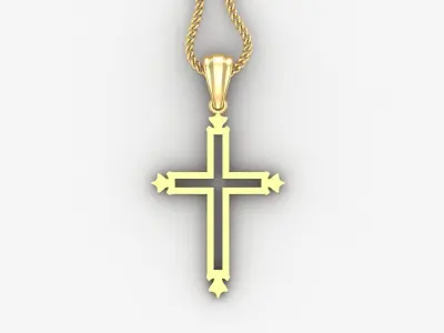 High Cross Pendant Light Gold 18K 4CP029 3D print model