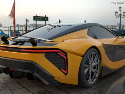 Modern Sport Coupe Veilside Style Orange Rigged 3D model