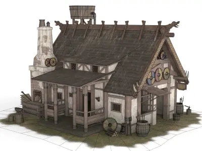 Viking Houses 3D Model Pack