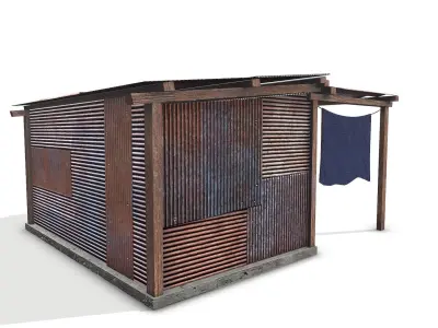 Metal Plates Shed 3 Low-poly 3D model