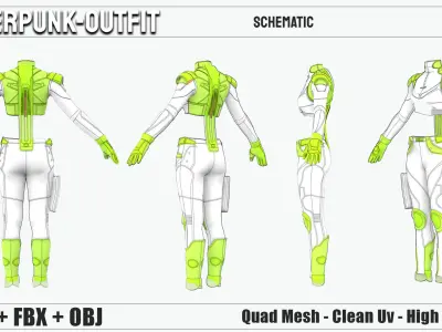 Cyberpunk Outfit   Num 01 3D model