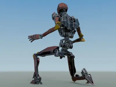 Fully rigged animated robot 3D model