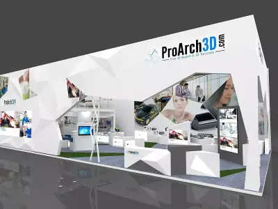 Exhibition stall 20 mtr x 10 mtr 2 sides open 3D model