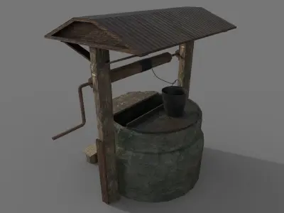 The Village Well Free low-poly 3D model