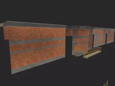 Modular Industrial Pack Low-poly 3D model