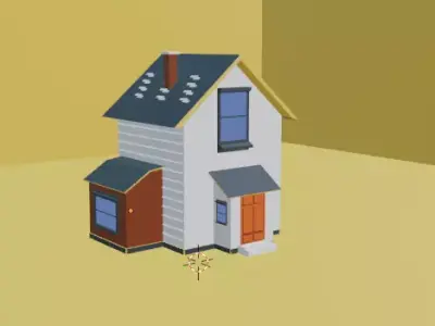 Low Poly Cartoon House 3D Model 3D model