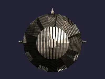 Automatic Piped Spaceship Low-poly 3D model